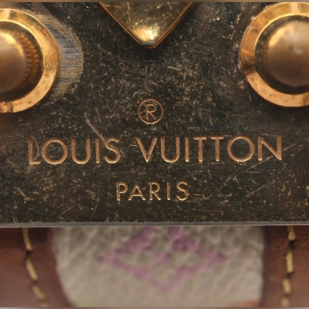 Auth Louis Vuitton Multicolor Monogram White Leather BRACELET LV 7" - Picture 3 of 16
